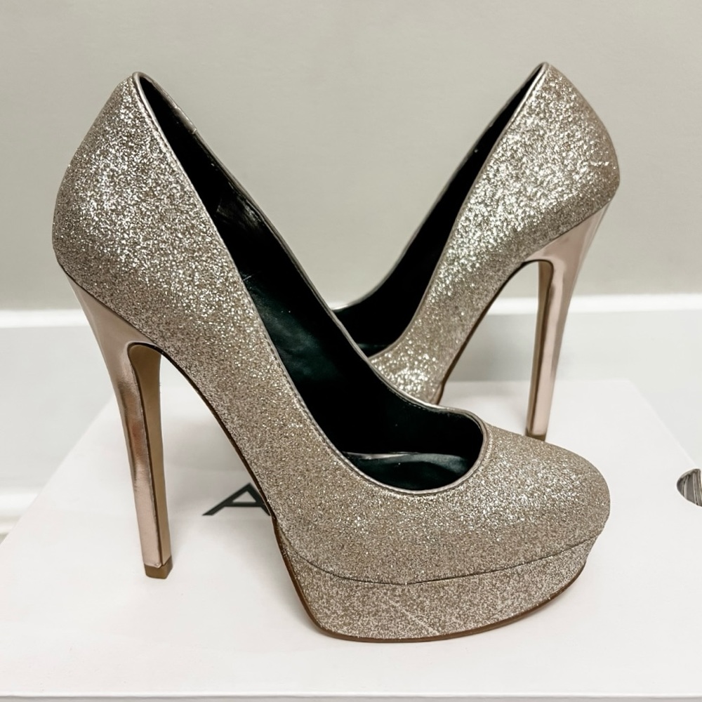 ALDO Champagne Glitter Platforms